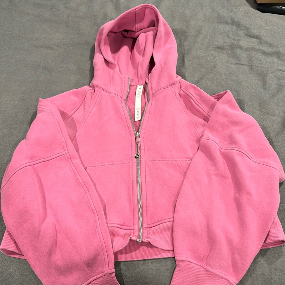 Size M/L pink scuba full zip hoodie worn handful of times